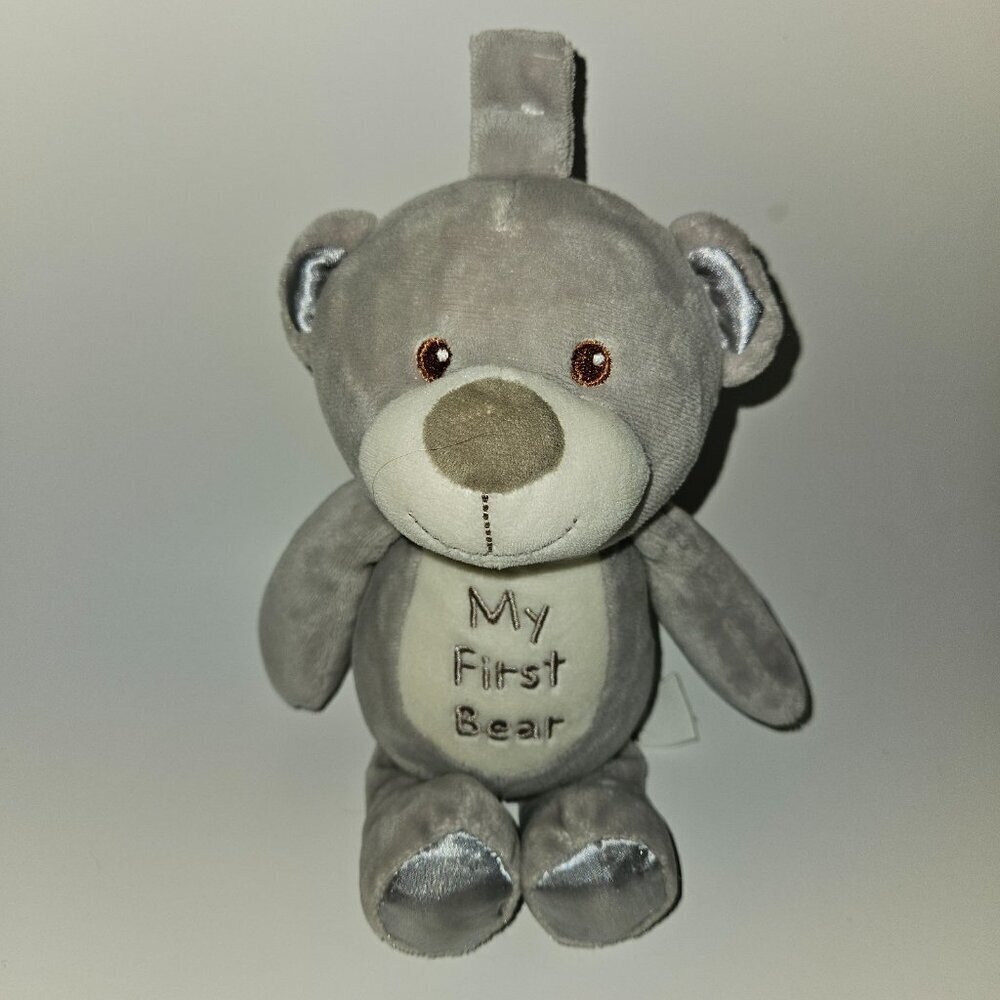 Kellytoy Gray Teddy My First Bear Rattle Plush 10" Stuffed Baby Toy (no clip)